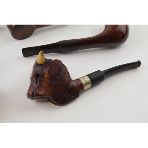 410 - A collection of vintage tobacco smoking pipes to include briar examples by 'Londonder, 'Richmond' an... 