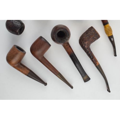 414 - A collection of vintage tobacco smoking pipes to include briar examples by 'Civic', 'Vollams, 'John ... 