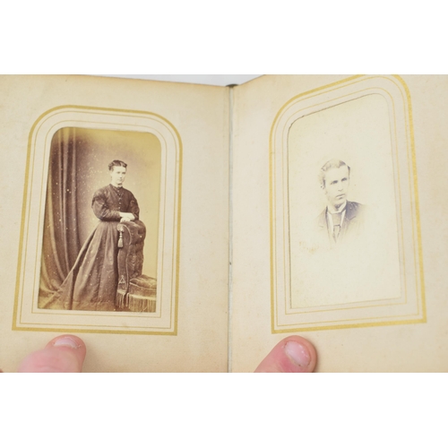 439 - A collection of Victorian photograph albums with contents, leather bound with brass fittings. Period... 