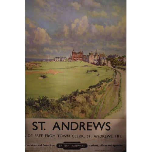 445 - 'British Rail' Railway poster 'St Andrews' by 'Patrick McIntosh lithograph printed by Stafford & Co,... 