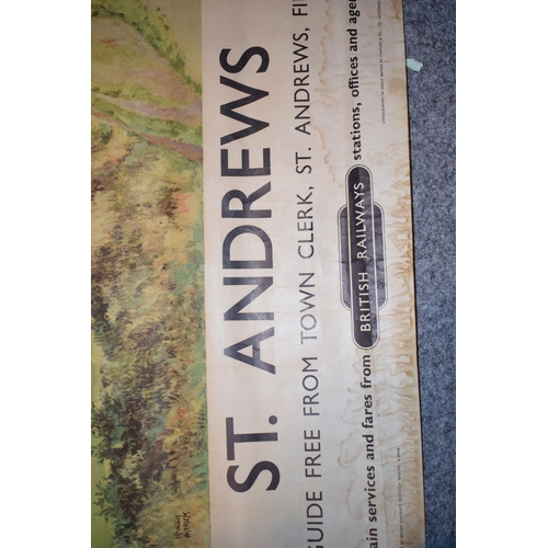 445 - 'British Rail' Railway poster 'St Andrews' by 'Patrick McIntosh lithograph printed by Stafford & Co,... 