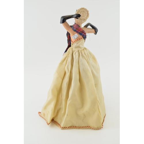 460 - A lamp in the form of a lady in gown. Celluloid construction with wire frame. c1950s. Height 39cm.