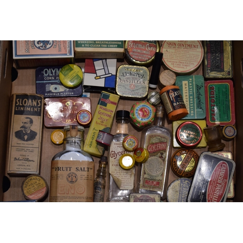 333 - An intersting collection of advertising tins and boxes largely related to home remedies chemists and... 