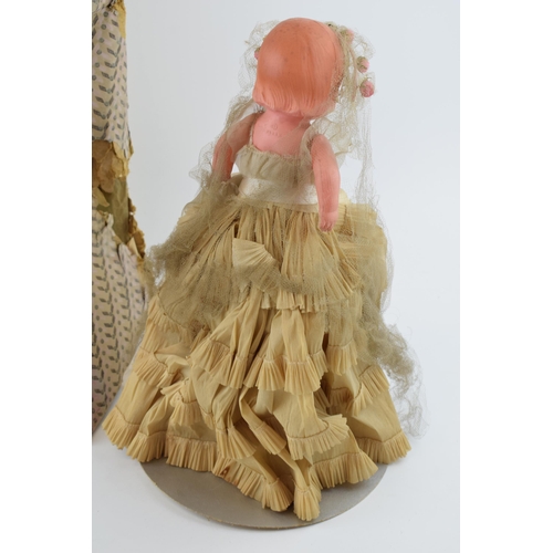 465 - Boxed doll with paper dress, made in England, 'Pomeranian'. Height 40cm.