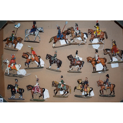 502 - A collection of cast metal soldiers on horseback by Del Prado. Height 10cm. (16)