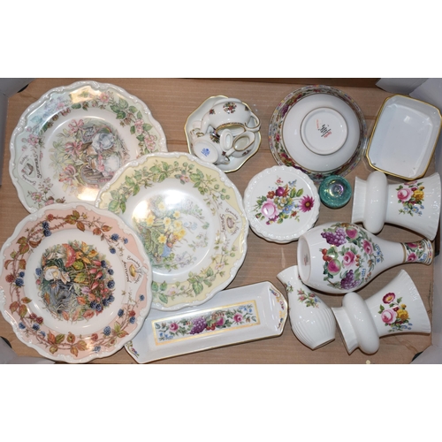 97 - A collection of pottery to include three Royal Doulton Brambly Hedge Seasons plates, a miniature Coa... 