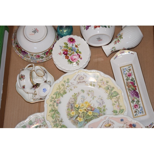 97 - A collection of pottery to include three Royal Doulton Brambly Hedge Seasons plates, a miniature Coa... 