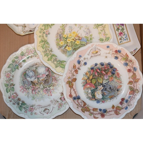 97 - A collection of pottery to include three Royal Doulton Brambly Hedge Seasons plates, a miniature Coa... 