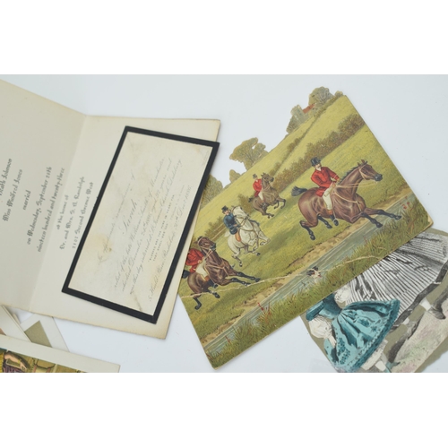 444A - A collection of vintage greeting cards and scraps including 42 biblical scenes, including one hand p... 