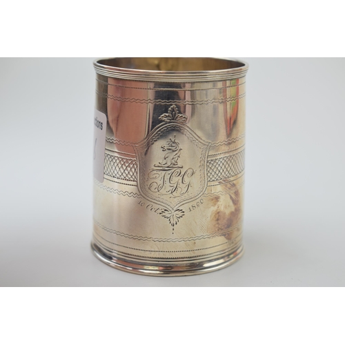 314B - Georgian silver christening mug, 77.4 grams, London 1800.