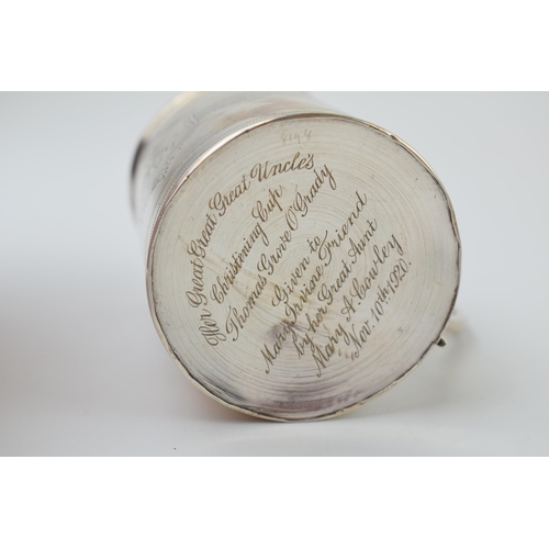 314B - Georgian silver christening mug, 77.4 grams, London 1800.