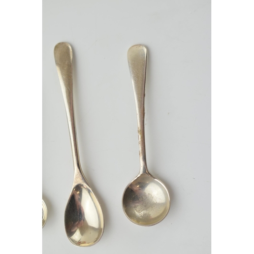 314I - A trio of silver spoons to include  salt spoons and a mustard spoon, 12.7 grams.