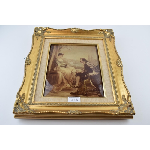 437A - Victorian crystoleum in later gilt frame, 24cm x 19.5cm.