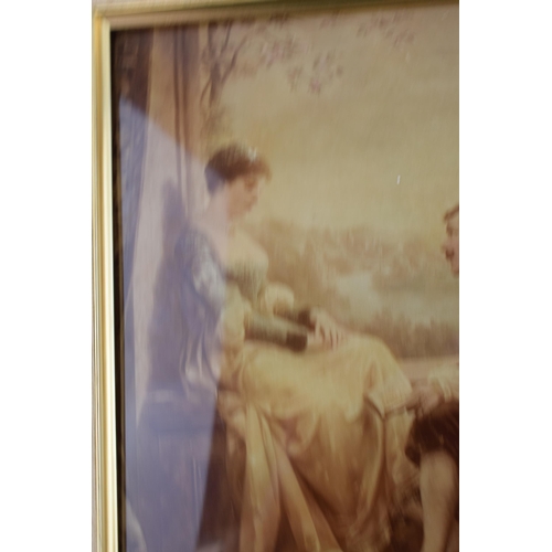 437A - Victorian crystoleum in later gilt frame, 24cm x 19.5cm.