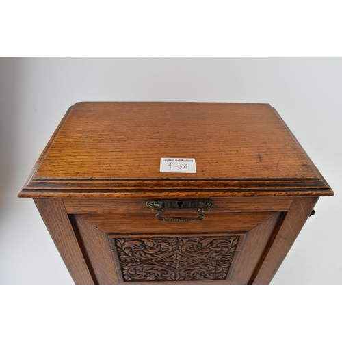 470A - Edwardian stationary box and writing slope, in the form of a purdonium, fitted interior, 33cm tall.