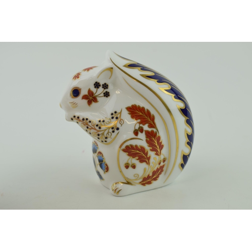 21 - Royal Crown Derby paperweight, Squirrel, date mark for 1993 (LVI), red Royal Crown Derby stamp on th... 