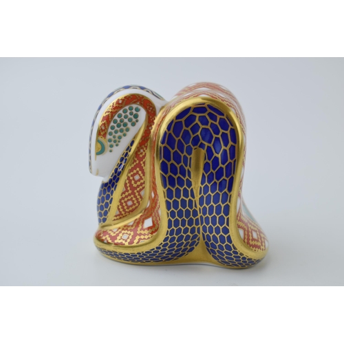 48 - Royal Crown Derby paperweight, Snake, modelled by Robert Jefferson and decorated by Jo Ledger, red R... 