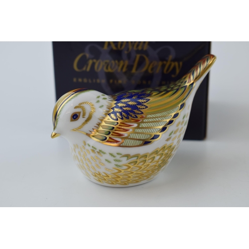 57 - Royal Crown Derby paperweight, Collectors Guild Exclusive Firecrest, gold stopper and red printed ma... 