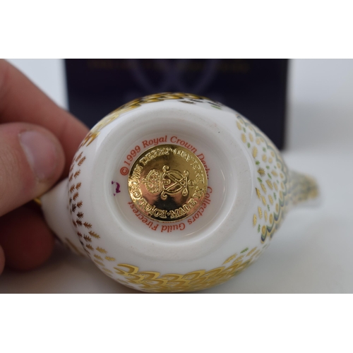 57 - Royal Crown Derby paperweight, Collectors Guild Exclusive Firecrest, gold stopper and red printed ma... 