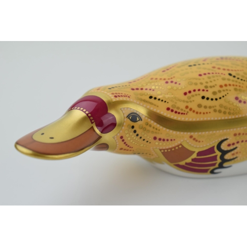 6 - Royal Crown Derby paperweight, from the Australian Collection, Duckbilled Platypus, a gold signature... 