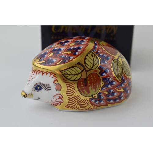 64 - Royal Crown Derby paperweight, Orchard Hedgehog, exclusive  for the RCD Collectors Guild,  gold stop... 