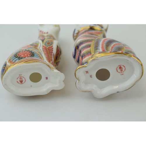 66 - Two Royal Crown Derby paperweights, Siamese Cat, 13.5cm high, produced 1996 to 2001, decorated in a ... 