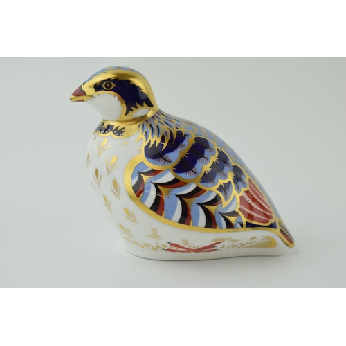 71 - Royal Crown Derby paperweight, Red Legged Partridge, designed by Tien Manh Dinh and modelled by Mark... 