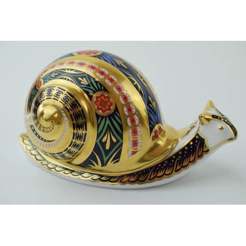 73 - A Royal Crown Derby paperweight, Garden Snail, this is number 2,758 of a limited edition of 4,500, g... 