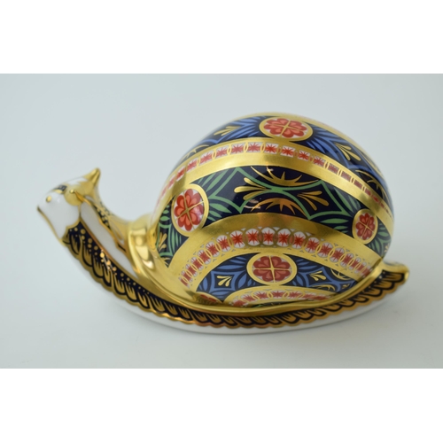 73 - A Royal Crown Derby paperweight, Garden Snail, this is number 2,758 of a limited edition of 4,500, g... 