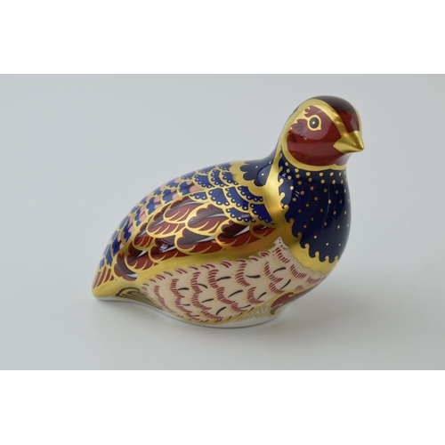 74 - Royal Crown Derby paperweight - Partridge, number 4,090 of a limited edition of 4,500, signed by Sue... 