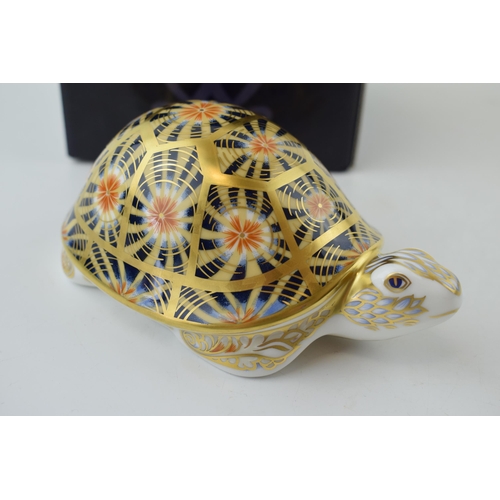 87 - A Royal Crown Derby paperweight, Indian Star Tortoise, modelled by Peter Allen, decoration design by... 