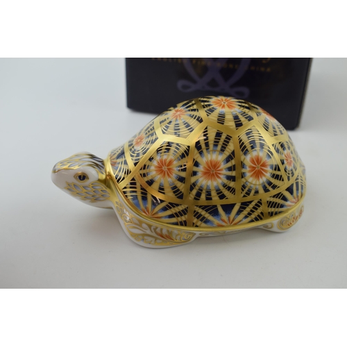 87 - A Royal Crown Derby paperweight, Indian Star Tortoise, modelled by Peter Allen, decoration design by... 