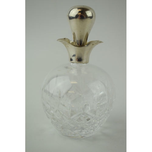 622 - Silver and glass perfume flask, Birmingham 1898, H Matthews, 13cm tall.