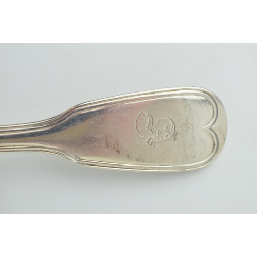 627 - Georgian silver table spoon, fiddle and thread, makers mark for Paul Storr, London 1819, 85.8g, 21cm... 