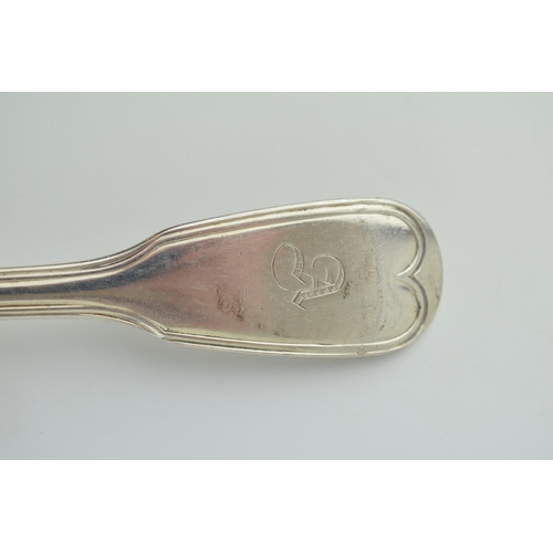 627 - Georgian silver table spoon, fiddle and thread, makers mark for Paul Storr, London 1819, 85.8g, 21cm... 