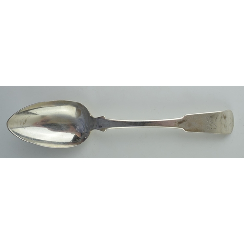 628 - Georgian silver tablespoon, Dumfries, circa 1810, David Gray, 71.5g, 22cm long.