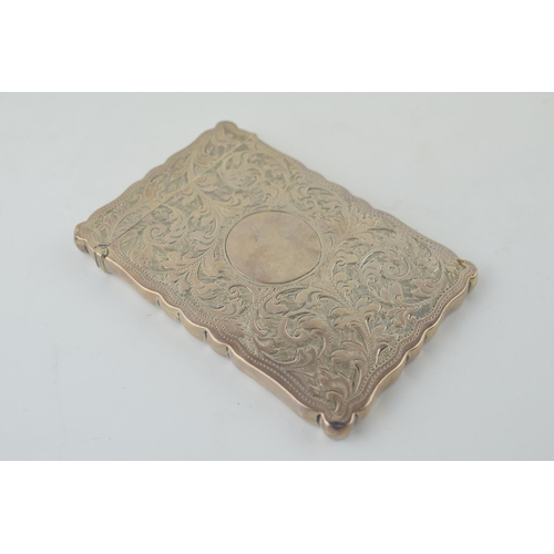 641 - Silver card case with vacant cartouche, 58.0g, Birmingham 1910.