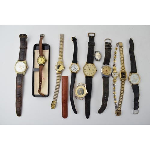 672 - A collection of vintage watches to manufacturers, Kelton, Olivia, Oris and other similar makers. (11... 