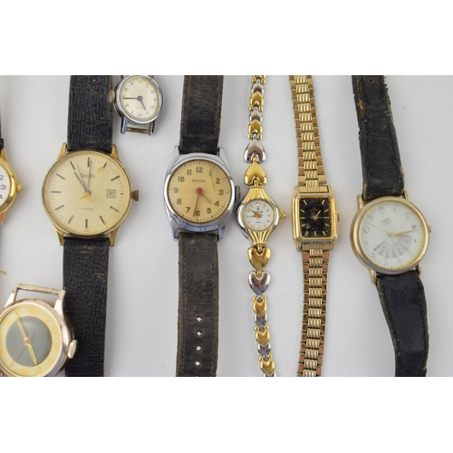 672 - A collection of vintage watches to manufacturers, Kelton, Olivia, Oris and other similar makers. (11... 