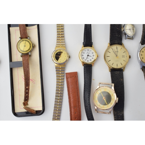 672 - A collection of vintage watches to manufacturers, Kelton, Olivia, Oris and other similar makers. (11... 