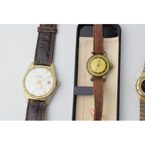 672 - A collection of vintage watches to manufacturers, Kelton, Olivia, Oris and other similar makers. (11... 