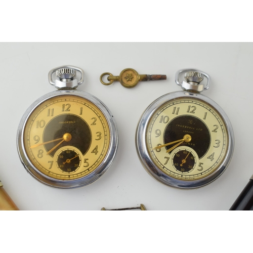 674 - Ingersoll Pocket watch (2) Landi Wristwatch Waterman Parker Gold Nib Fountain Pen