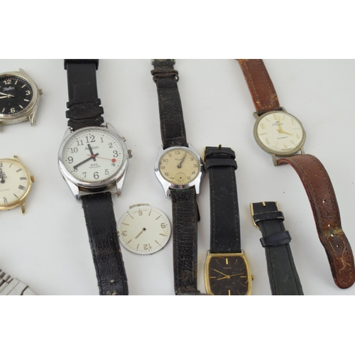 677 - A collection of vintage watches for spares or repairs to include pocket watches and wristwatches, to... 