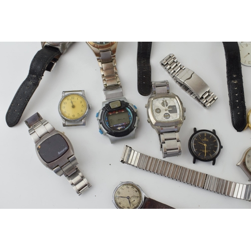 677 - A collection of vintage watches for spares or repairs to include pocket watches and wristwatches, to... 