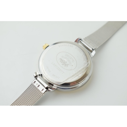 678 - Laura Ashley ladies wristwatch. Quartz movement with original metal bracelet. Case diameter 38mm