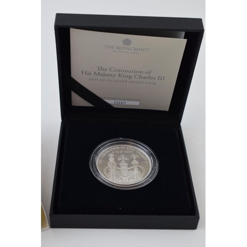 684 - Boxed Royal Mint Coronation of King Charles III 2023 £5 Silver Proof Coin, 28.28g.