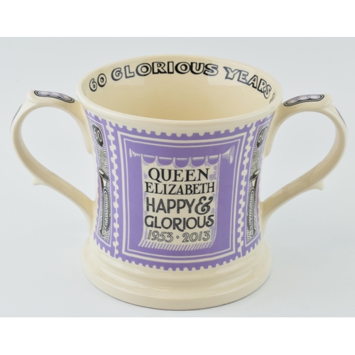 118 - Emma Bridgewater two-handled pottery loving cup Queen Elizabeth 60th Anniversary of the Coronation 1... 