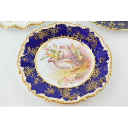 127 - Royal Crown Derby to include a large 27cm shared edge cabinet plate in the Royal Pinxton Roses desig... 