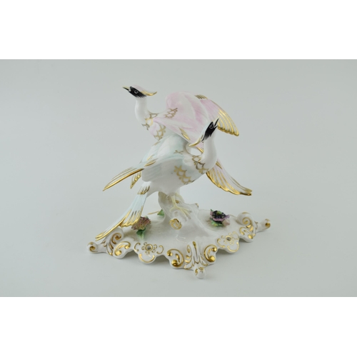 131 - Royal Crown Derby figural tableau of 'Chelsea Birds', 20cm wide (minor af).