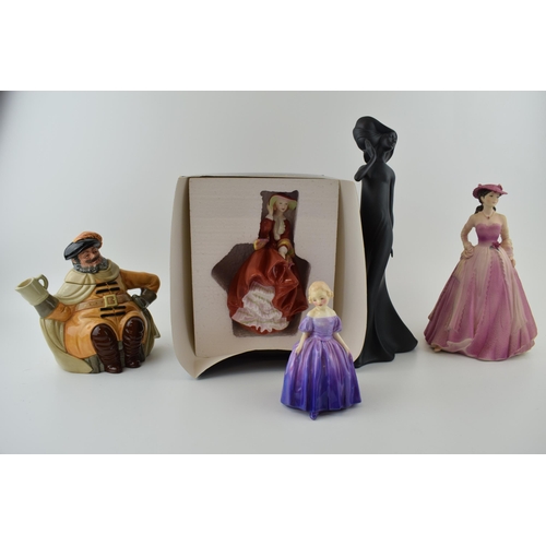 175 - A collection of Royal Doulton figures to include, boxed 'Top Of The Hill', 'Images, Carefree' a/f, '... 